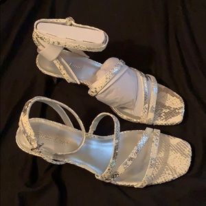 Silver strappy sandals